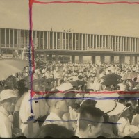 広島平和会館原爆記念陳列館（広島県広島市、1952 年）1955 年撮影 (C)丹下健三