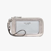 ＜kate spade new york／ケイト・スペード ニューヨーク＞ アヴァ メタリック コイン カード ケース ウォレット 2万2,000円 (素材:牛革、羊革／H8×W15×D1.5cm)