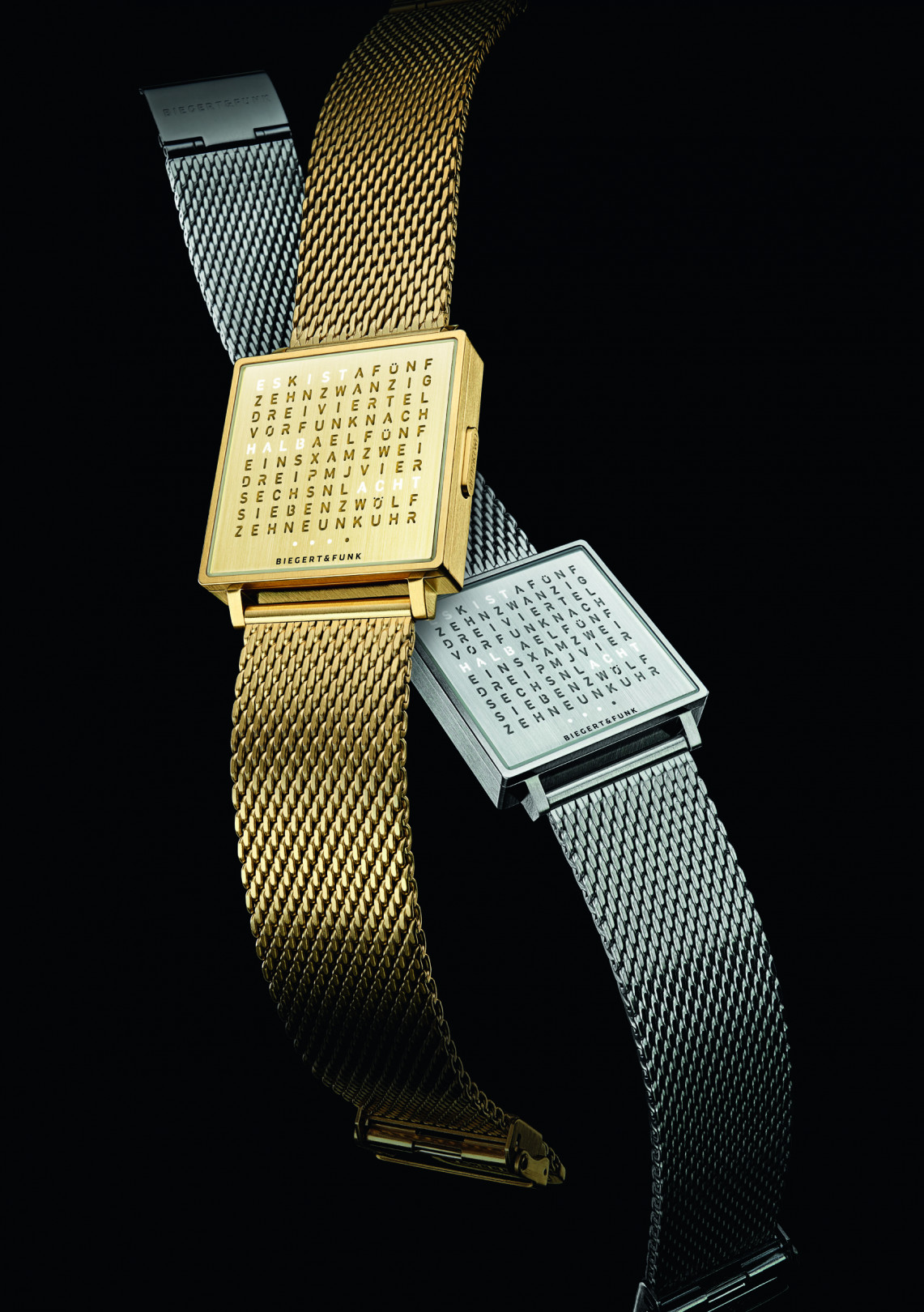 「QLOCKTWO W Golden Words」、「QLOCKTWO W Fine Steel」