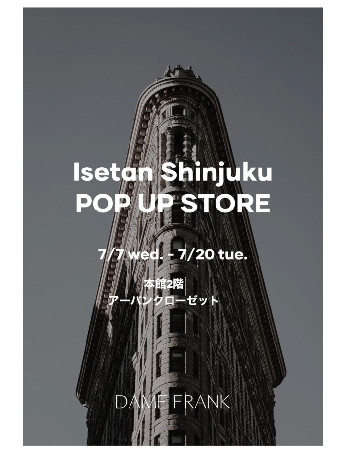 stopcontact onduidelijk Centraliseren Instagram発のD2Cファッションブランド「DAME FRANK」が伊勢丹新宿本店でポップアップを開催 | FASHION | FASHION  HEADLINE